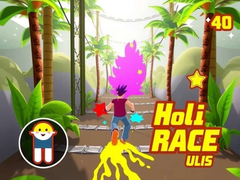 Holi Fun Race gameplay mechanics